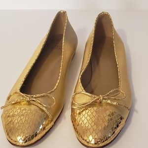 Stuart Weitzman - Gold Ballet Flat - Sz 10.5